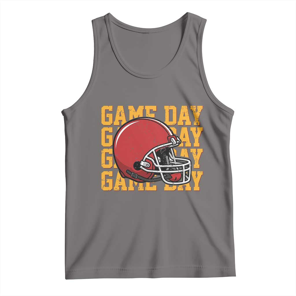 Funny Football Helmet Tank Top Game Day Sport Lover Gift TS12 Deep Heather Print Your Wear