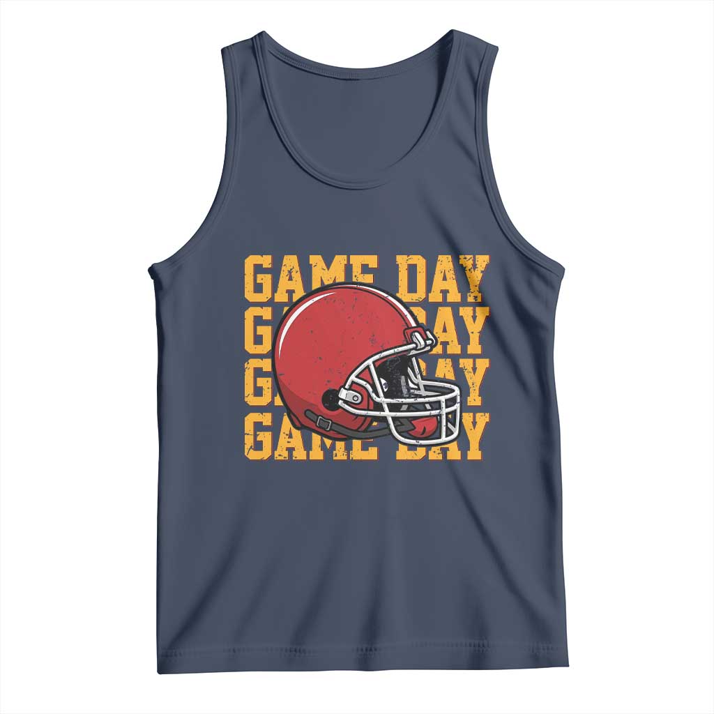 Funny Football Helmet Tank Top Game Day Sport Lover Gift TS12 Navy Print Your Wear