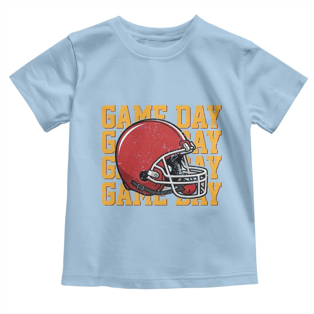 Funny Football Helmet Toddler T Shirt Game Day Sport Lover Gift TS12 Light Blue Print Your Wear