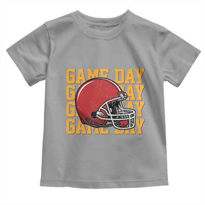 Funny Football Helmet Toddler T Shirt Game Day Sport Lover Gift TS12 Sport Gray Print Your Wear