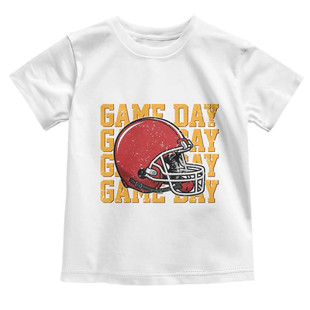 Funny Football Helmet Toddler T Shirt Game Day Sport Lover Gift TS12 White Print Your Wear