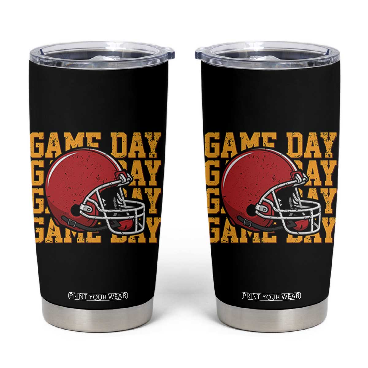 Funny Football Helmet Tumbler Cup Game Day Sport Lover Gift TS12 Black Print Your Wear