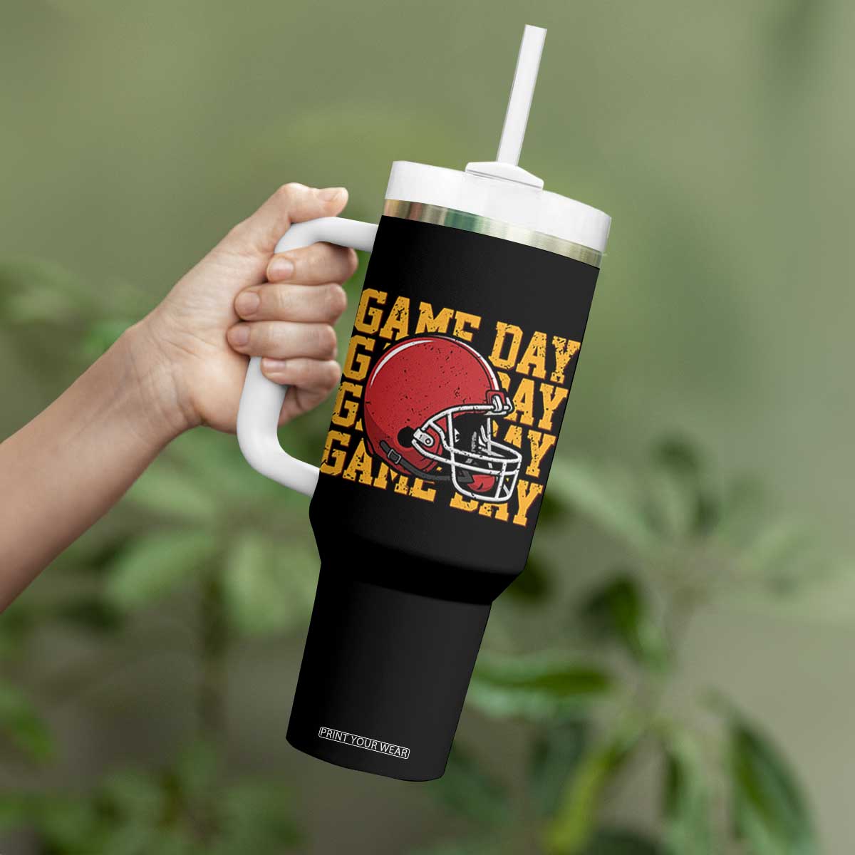 Funny Football Helmet Tumbler With Handle Game Day Sport Lover Gift TS12 Print Your Wear