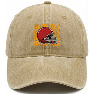 Funny Football Helmet Washed Cotton Baseball Cap Game Day Sport Lover Gift TS12 Print Your Wear