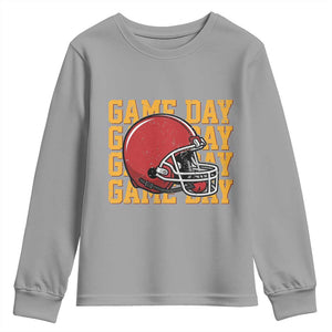 Funny Football Helmet Youth Sweatshirt Game Day Sport Lover Gift TS12 Sport Gray Print Your Wear