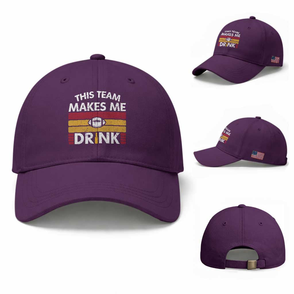 This Team Makes Me Drink Baseball Cap KC Pride Gift TS12 Baseball Cap Universal Fit Purple Print Your Wear