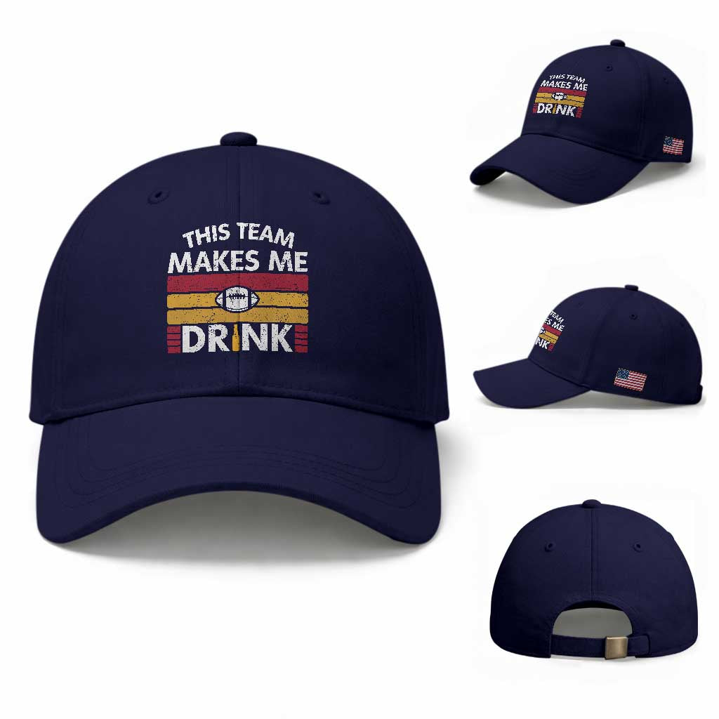 This Team Makes Me Drink Baseball Cap KC Pride Gift TS12 Baseball Cap Universal Fit Dark Blue Print Your Wear