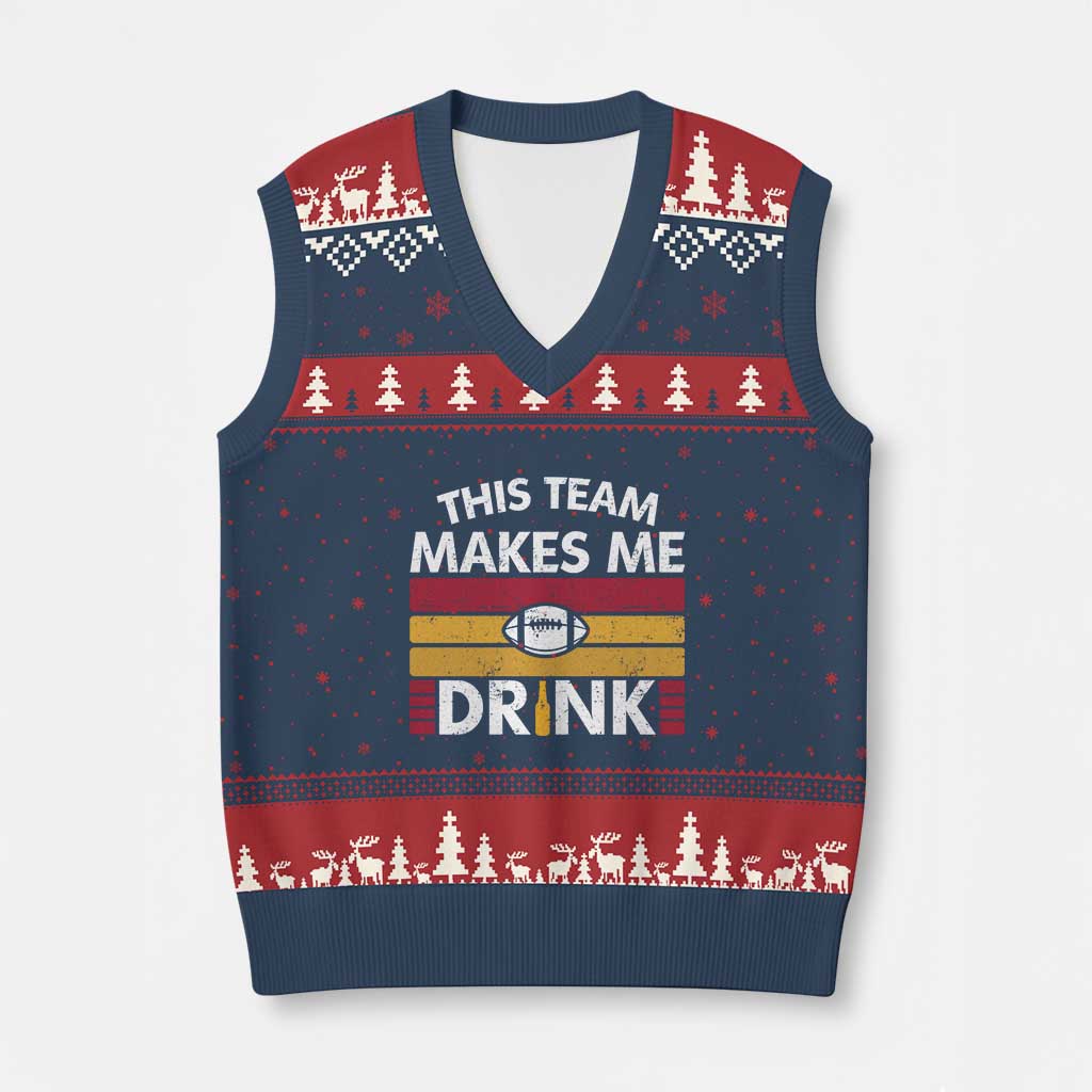 This Team Makes Me Drink V-Neck Knit Sweater Vest KC Pride Gift TS12 Navy Red Print Your Wear