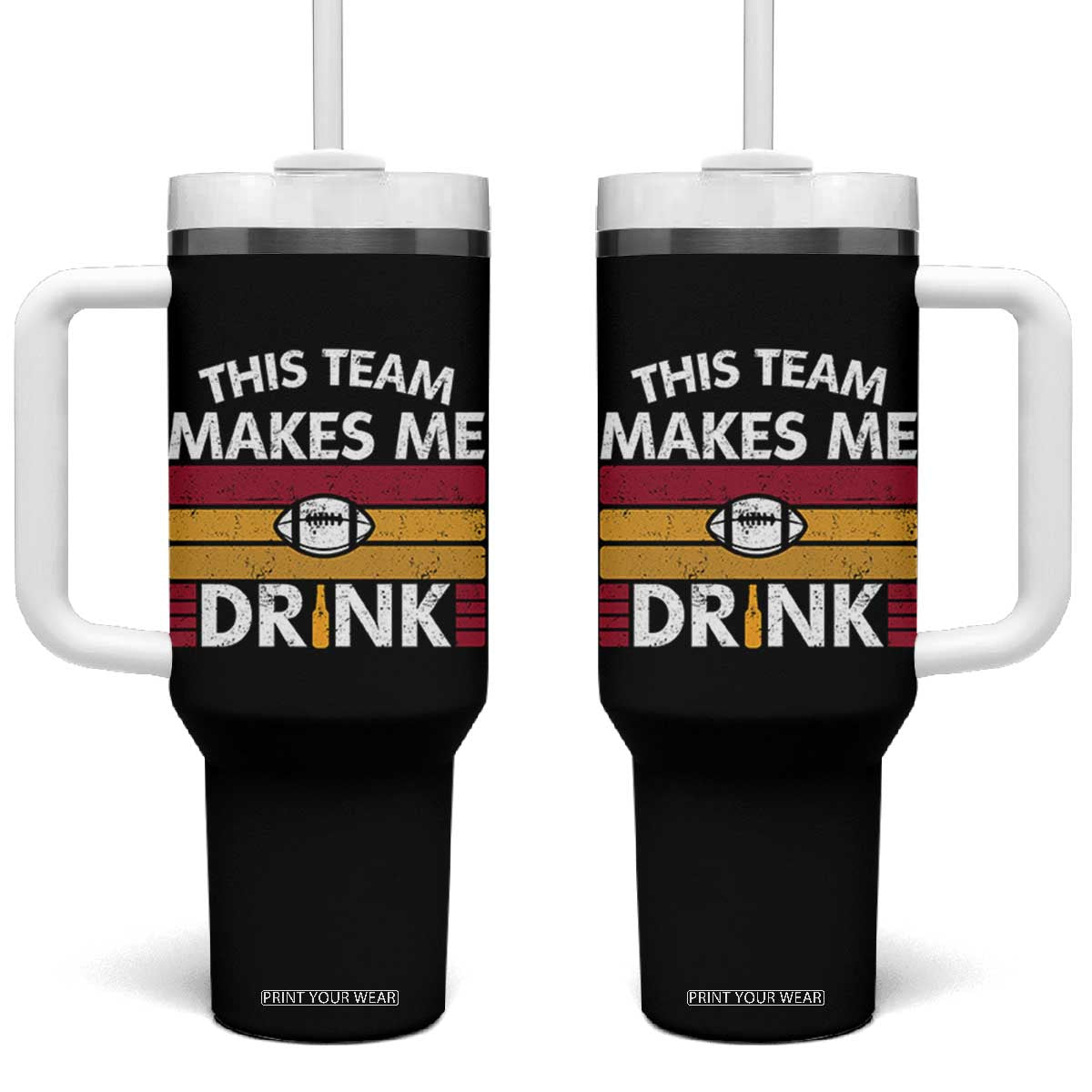 This Team Makes Me Drink Tumbler With Handle KC Pride Gift TS12 One Size: 40 oz Black Print Your Wear