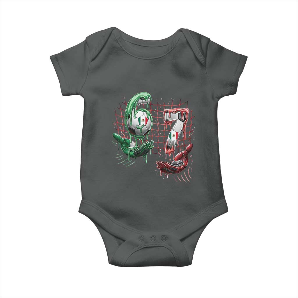 Drip Mexico Soccer Six Seven Meme Baby Onesie Mexicano Supporter Player Gift TS12 Dark Heather Print Your Wear
