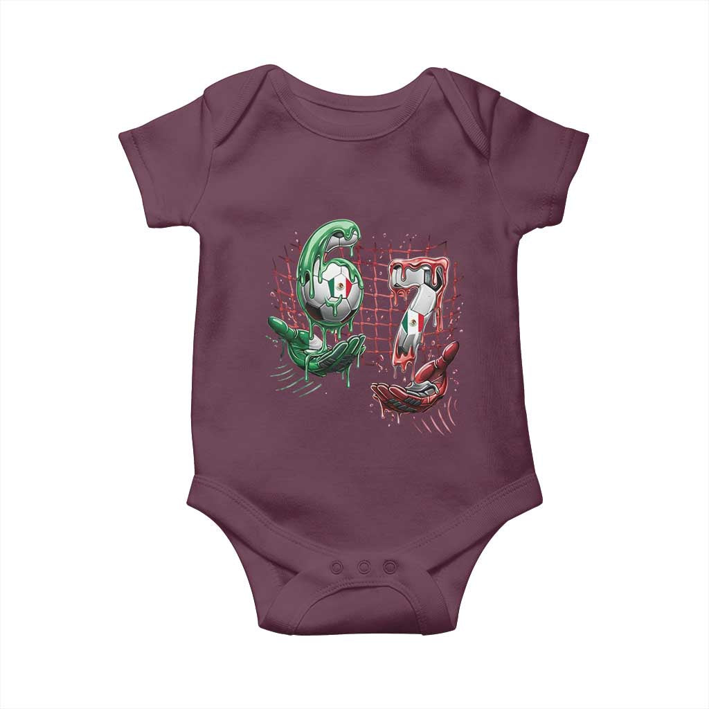 Drip Mexico Soccer Six Seven Meme Baby Onesie Mexicano Supporter Player Gift TS12 Maroon Print Your Wear