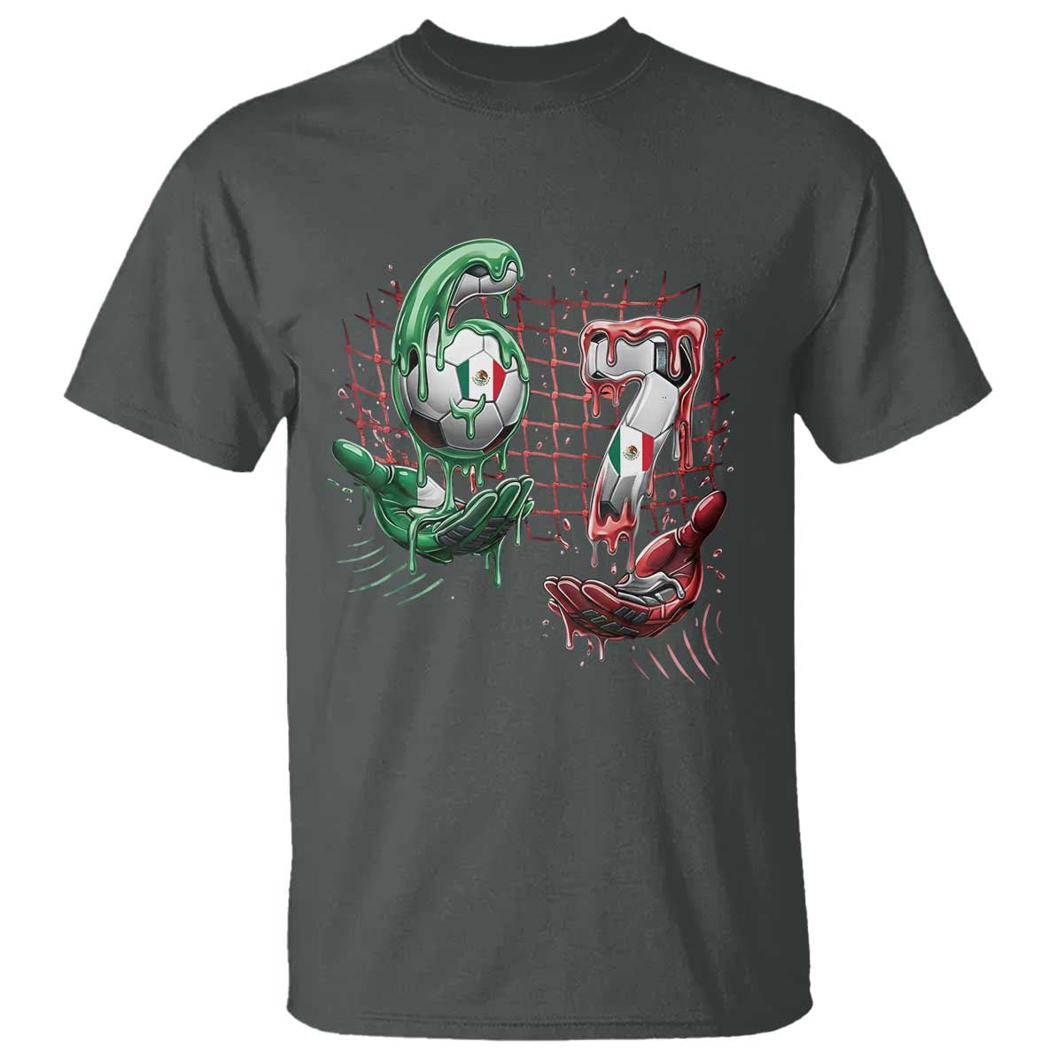 Drip Mexico Soccer Six Seven Meme T Shirt Mexicano Supporter Player Gift TS12 Dark Heather Print Your Wear