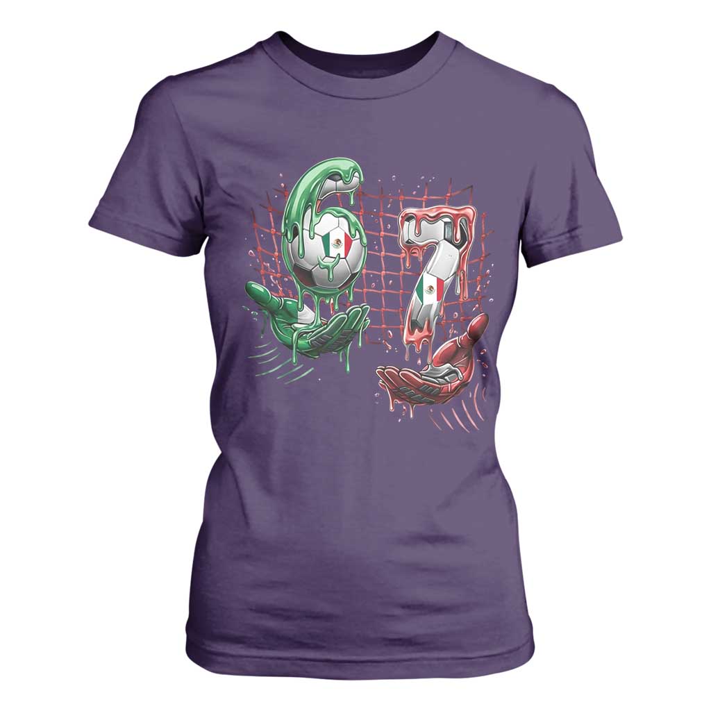 Drip Mexico Soccer Six Seven Meme T Shirt For Women Mexicano Supporter Player Gift TS12 Purple Print Your Wear