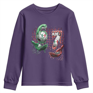 Drip Mexico Soccer Six Seven Meme Youth Sweatshirt Mexicano Supporter Player Gift TS12 Purple Print Your Wear