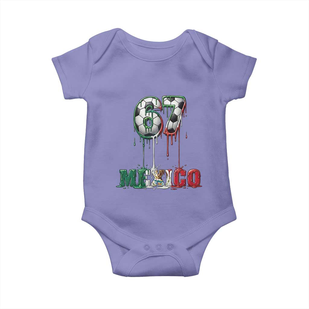 Funny Mexico Soccer 67 Meme Baby Onesie Chicano Soccer Lovers TS12 Violet Print Your Wear