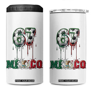 Funny Mexico Soccer 67 Meme 4 in 1 Can Cooler Tumbler Chicano Soccer Lovers TS12 One Size: 16 oz White Print Your Wear