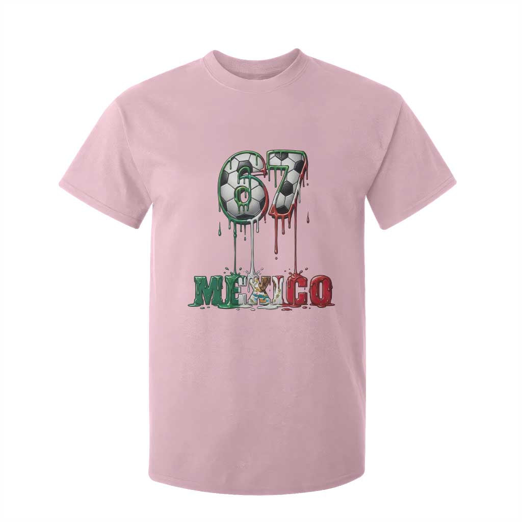 Funny Mexico Soccer 67 Meme T Shirt For Kid Chicano Soccer Lovers TS12 Light Pink Print Your Wear