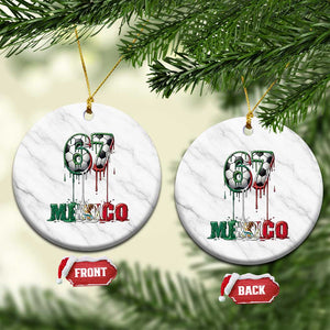 Funny Mexico Soccer 67 Meme Ceramic Ornament Chicano Soccer Lovers TS12 1pc White Marble Print Your Wear