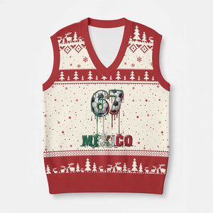 Funny Mexico Soccer 67 Meme V-Neck Knit Sweater Vest Chicano Soccer Lovers TS12 Beige Red Print Your Wear