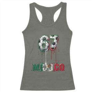 Funny Mexico Soccer 67 Meme Racerback Tank Top Chicano Soccer Lovers TS12 Military Green Print Your Wear