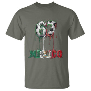 Funny Mexico Soccer 67 Meme T Shirt Chicano Soccer Lovers TS12 Military Green Print Your Wear