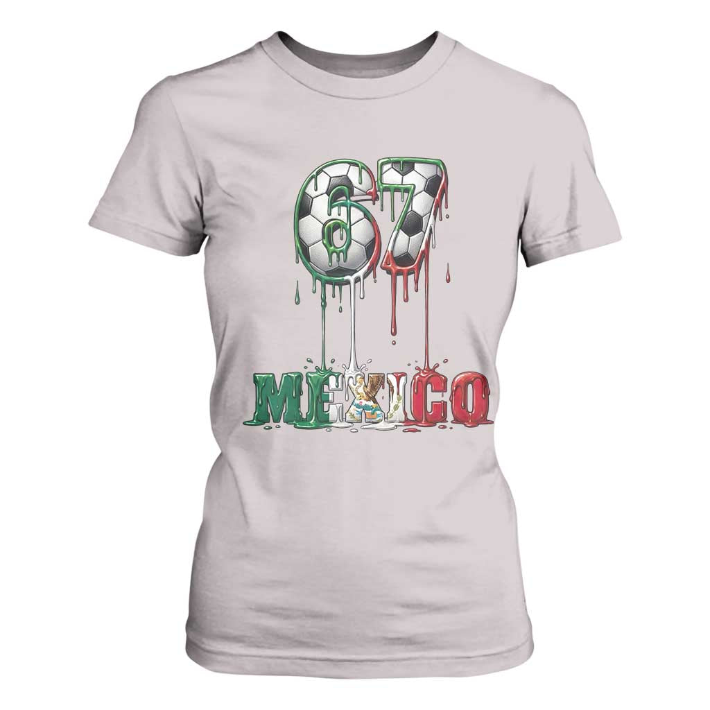Funny Mexico Soccer 67 Meme T Shirt For Women Chicano Soccer Lovers TS12 Ice Gray Print Your Wear