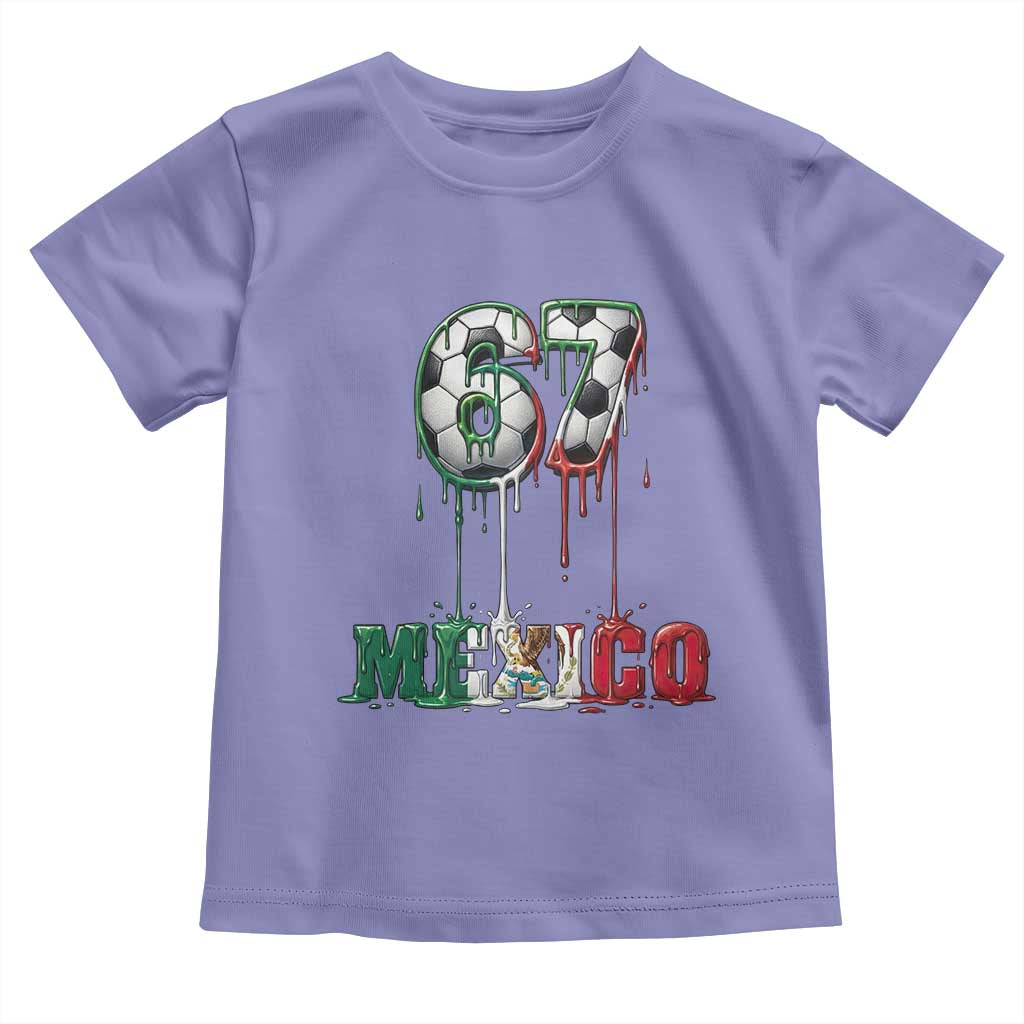 Funny Mexico Soccer 67 Meme Toddler T Shirt Chicano Soccer Lovers TS12 Violet Print Your Wear