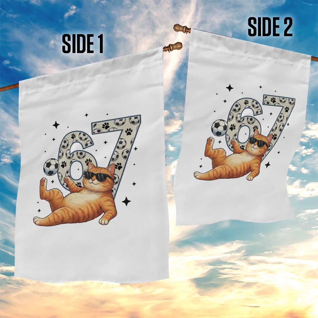 Funny Cat Playing Soccer Garden Flag Six Seven Meme TS12 Print Your Wear