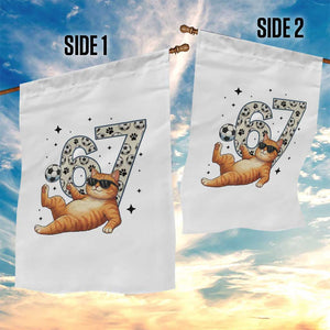 Funny Cat Playing Soccer Garden Flag Six Seven Meme TS12 Print Your Wear