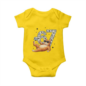 Funny Cat Playing Soccer Baby Onesie Six Seven Meme TS12 Daisy Print Your Wear