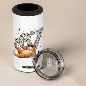 Funny Cat Playing Soccer 4 in 1 Can Cooler Tumbler Six Seven Meme TS12 Print Your Wear