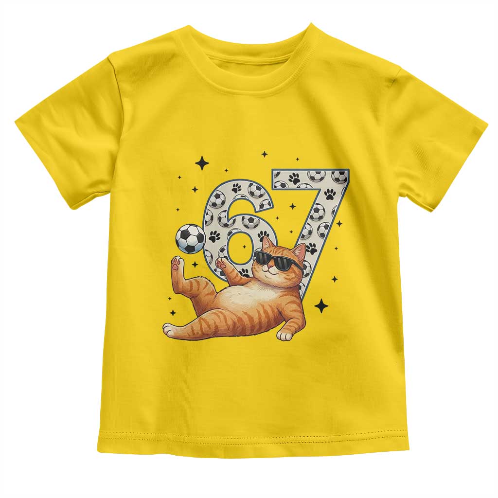 Funny Cat Playing Soccer Toddler T Shirt Six Seven Meme TS12 Daisy Print Your Wear
