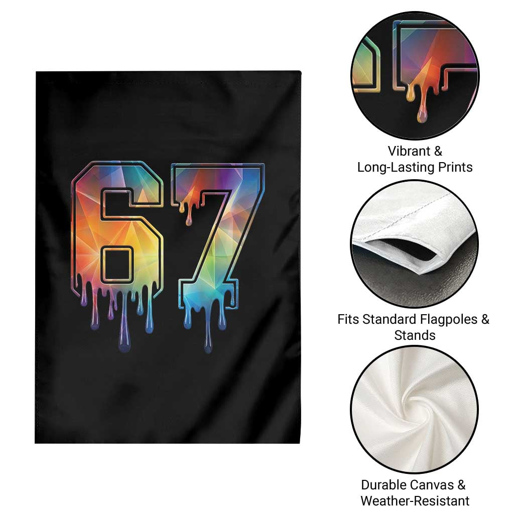 Funny Six Seven Prism Effect Printed Meme Garden Flag TS12 Print Your Wear