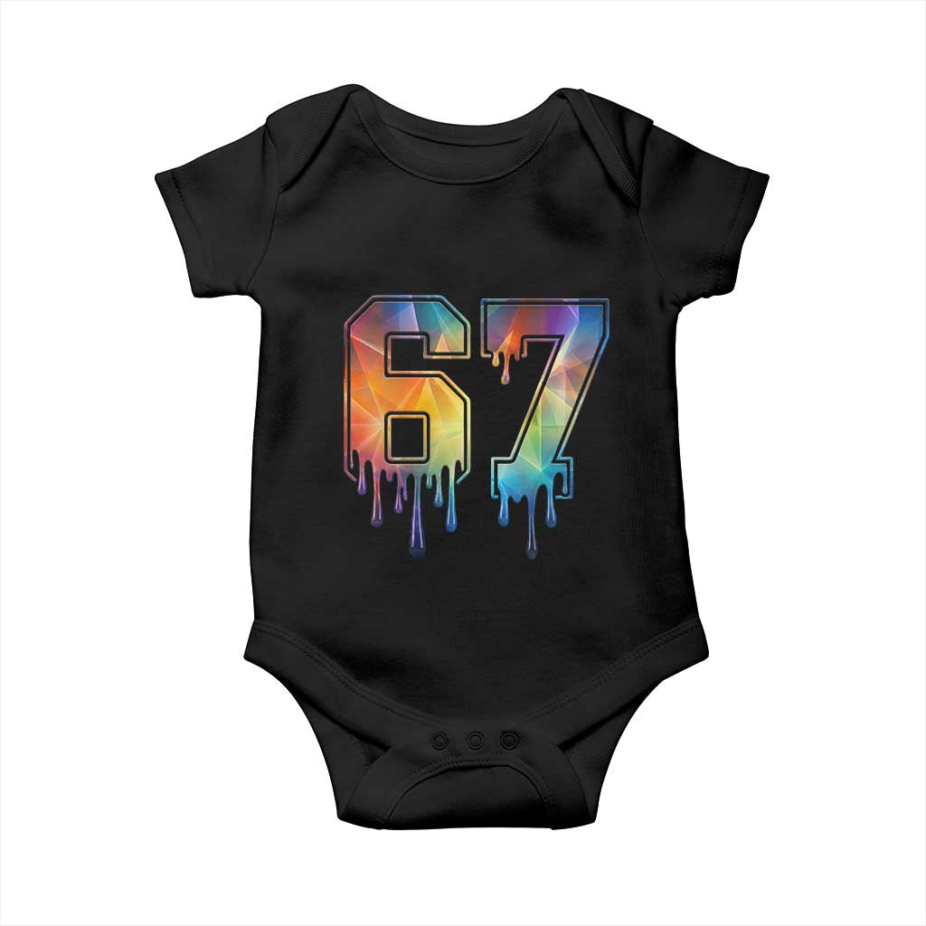 Funny Six Seven Prism Effect Printed Meme Baby Onesie TS12 Black Print Your Wear