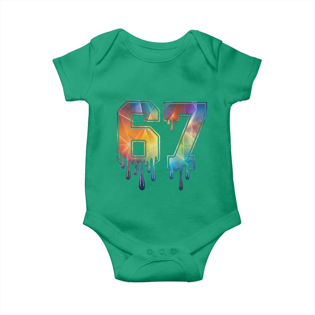 Funny Six Seven Prism Effect Printed Meme Baby Onesie TS12 Irish Green Print Your Wear