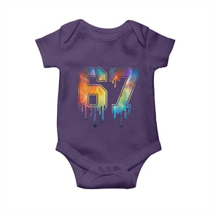 Funny Six Seven Prism Effect Printed Meme Baby Onesie TS12 Purple Print Your Wear