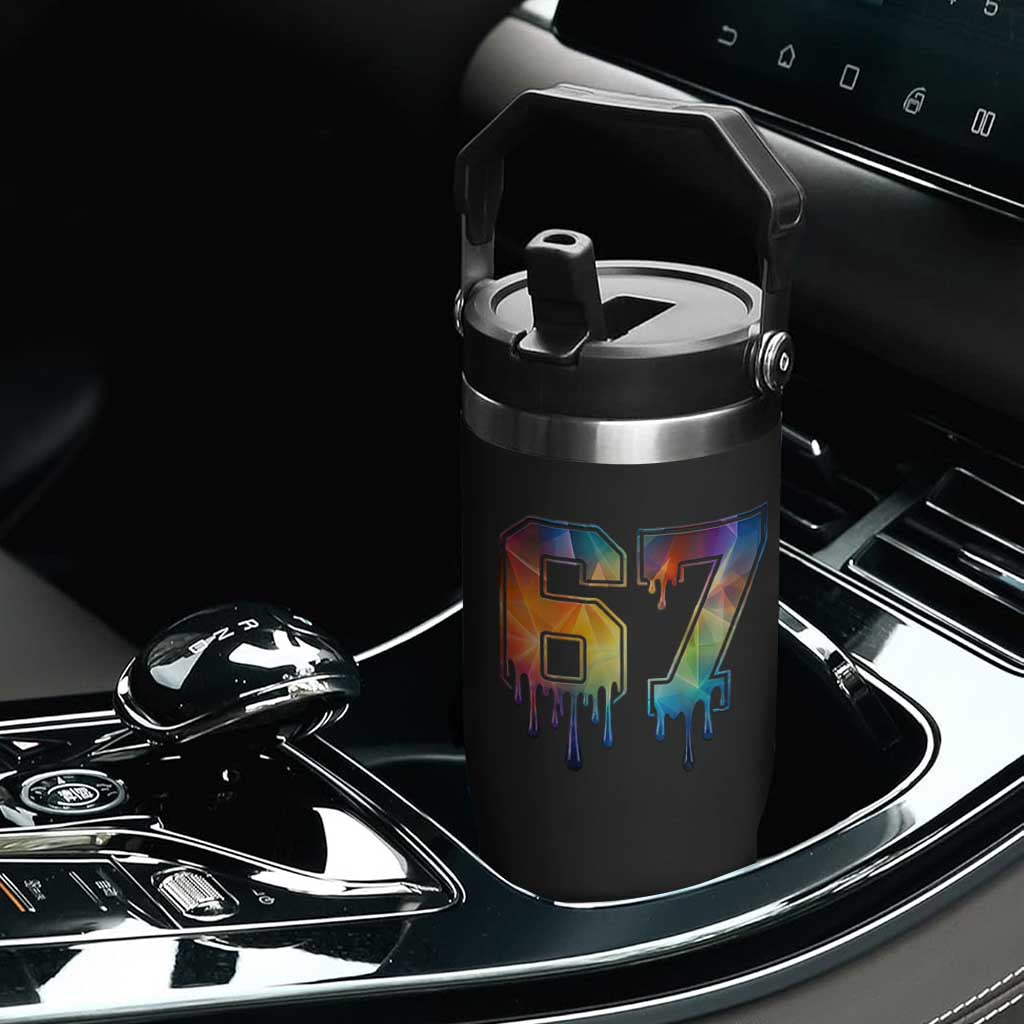 Funny Six Seven Prism Effect Printed Meme Flip Straw Tumbler TS12 Print Your Wear