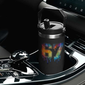 Funny Six Seven Prism Effect Printed Meme Flip Straw Tumbler TS12 Print Your Wear