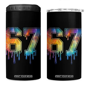 Funny Six Seven Prism Effect Printed Meme 4 in 1 Can Cooler Tumbler TS12 One Size: 16 oz Black Print Your Wear