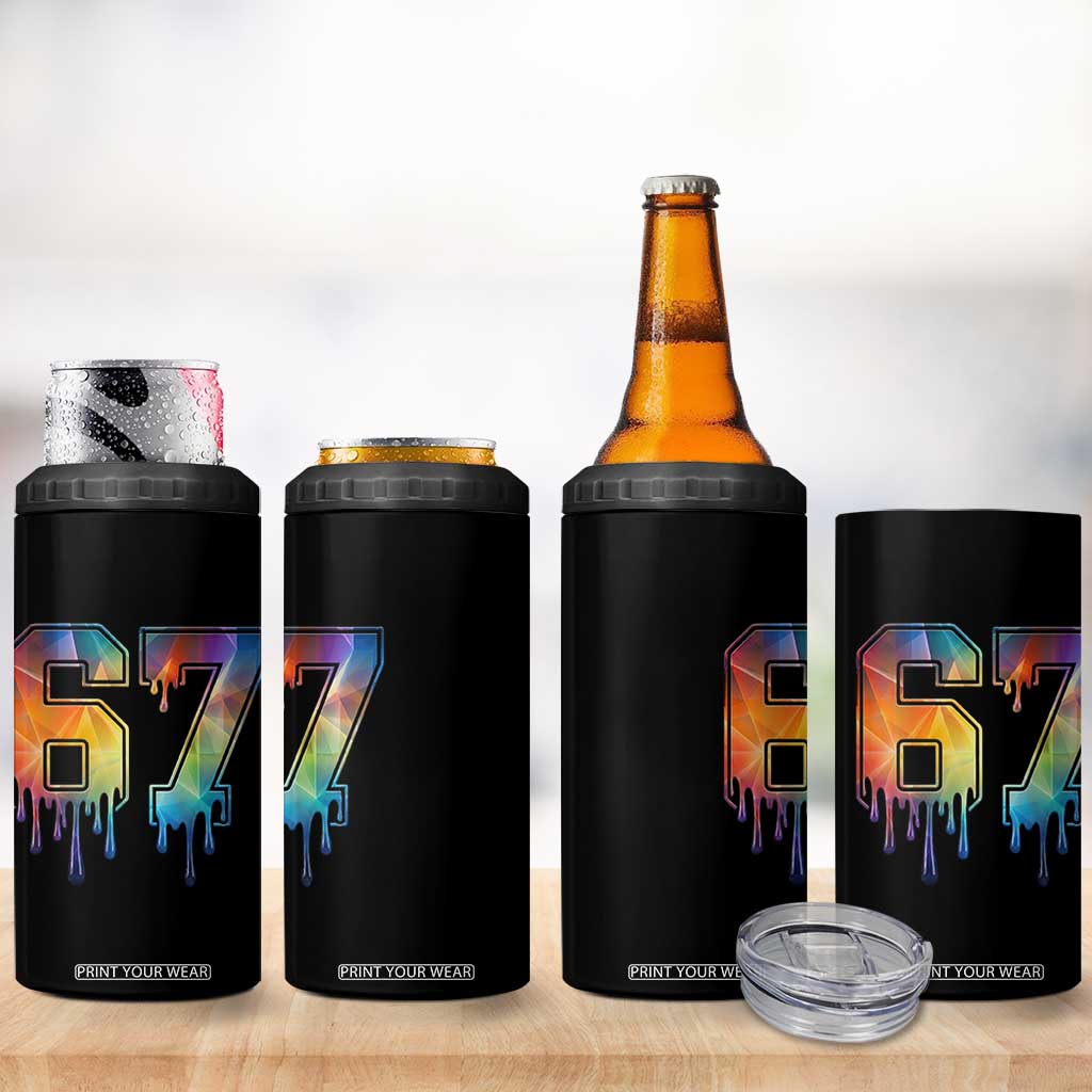 Funny Six Seven Prism Effect Printed Meme 4 in 1 Can Cooler Tumbler TS12 Print Your Wear