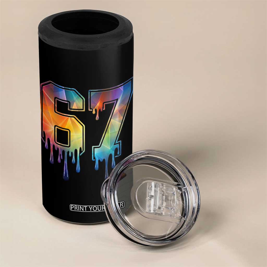 Funny Six Seven Prism Effect Printed Meme 4 in 1 Can Cooler Tumbler TS12 Print Your Wear