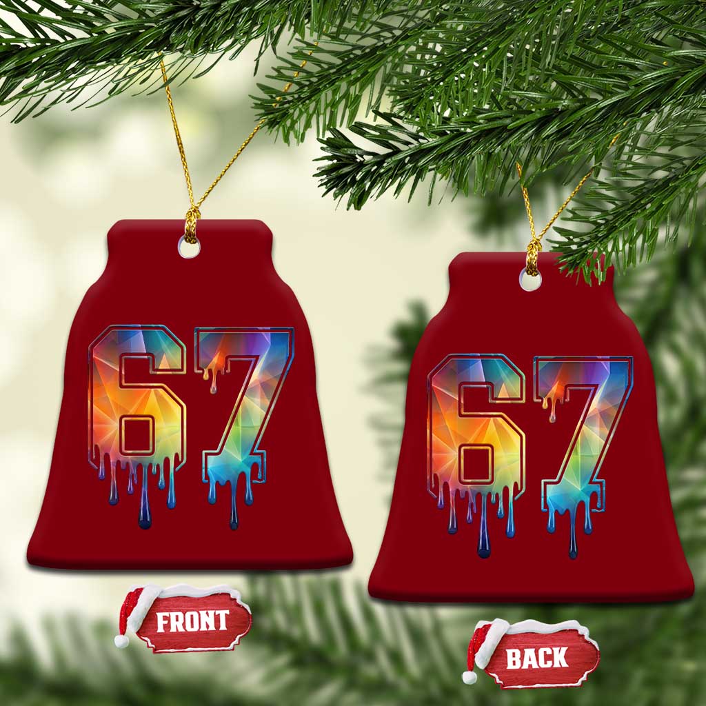 Funny Six Seven Prism Effect Printed Meme Ceramic Ornament TS12 Print Your Wear