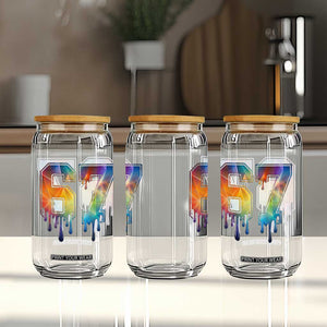 Funny Six Seven Prism Effect Printed Meme Glass Can TS12 Print Your Wear