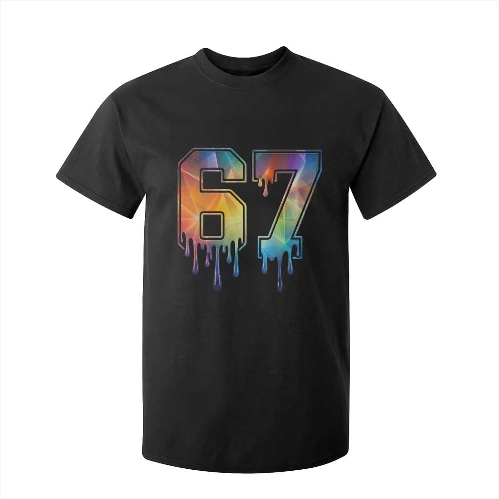 Funny Six Seven Prism Effect Printed Meme T Shirt For Kid TS12 Black Print Your Wear