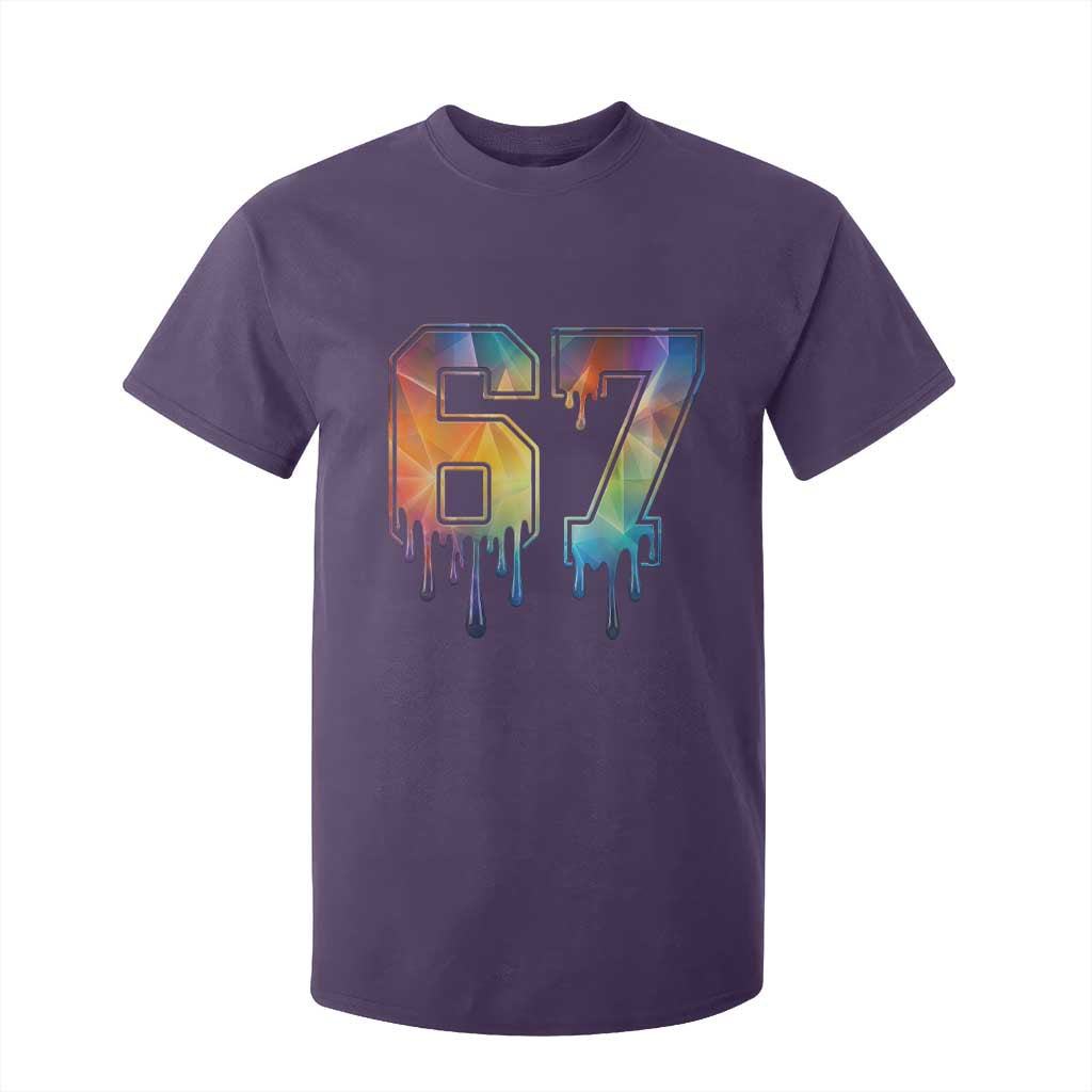 Funny Six Seven Prism Effect Printed Meme T Shirt For Kid TS12 Purple Print Your Wear