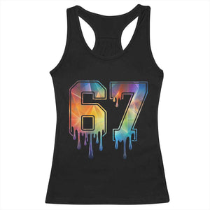 Funny Six Seven Prism Effect Printed Meme Racerback Tank Top TS12 Black Print Your Wear