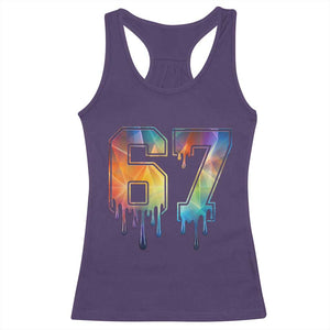 Funny Six Seven Prism Effect Printed Meme Racerback Tank Top TS12 Purple Print Your Wear