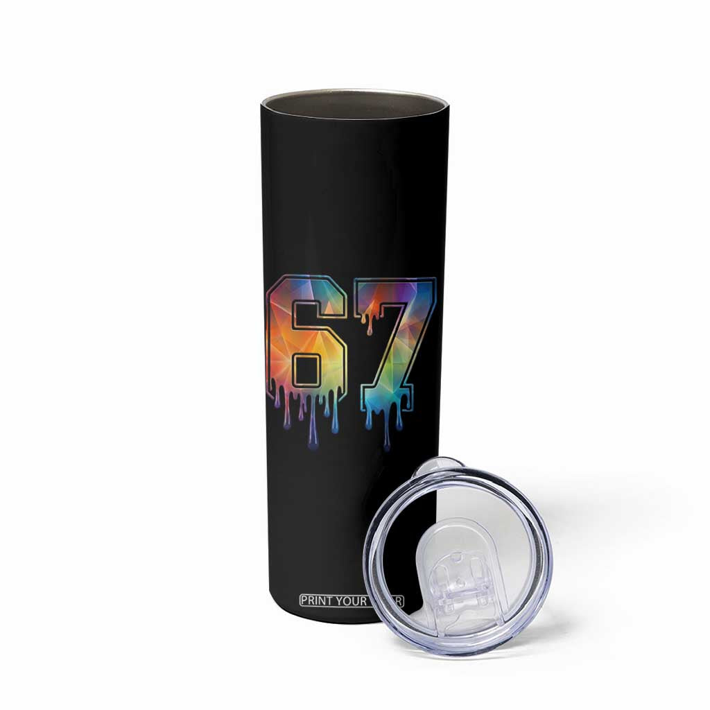 Funny Six Seven Prism Effect Printed Meme Skinny Tumbler TS12 Print Your Wear