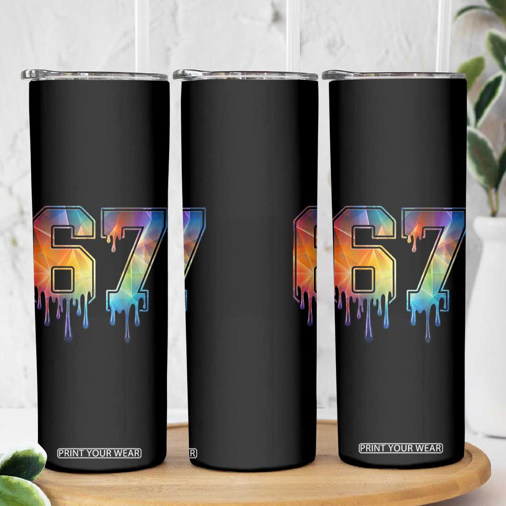 Funny Six Seven Prism Effect Printed Meme Skinny Tumbler TS12 Print Your Wear