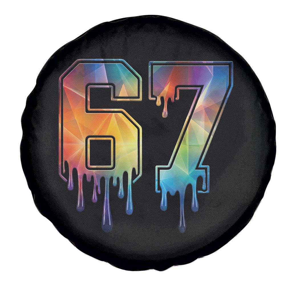 Funny Six Seven Prism Effect Printed Meme Spare Tire Cover TS12 Print Your Wear